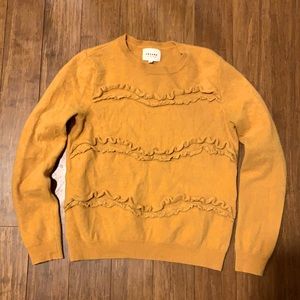 Sézane ruffle crew neck sweater